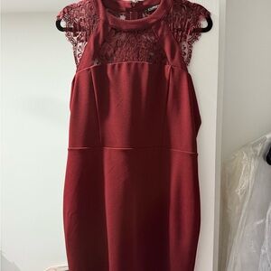 Express Maroon Lace Dress